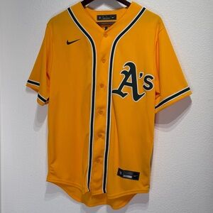 Nike Authentic Oakland A’s MLB Button-Down Shirt – Canary Yellow